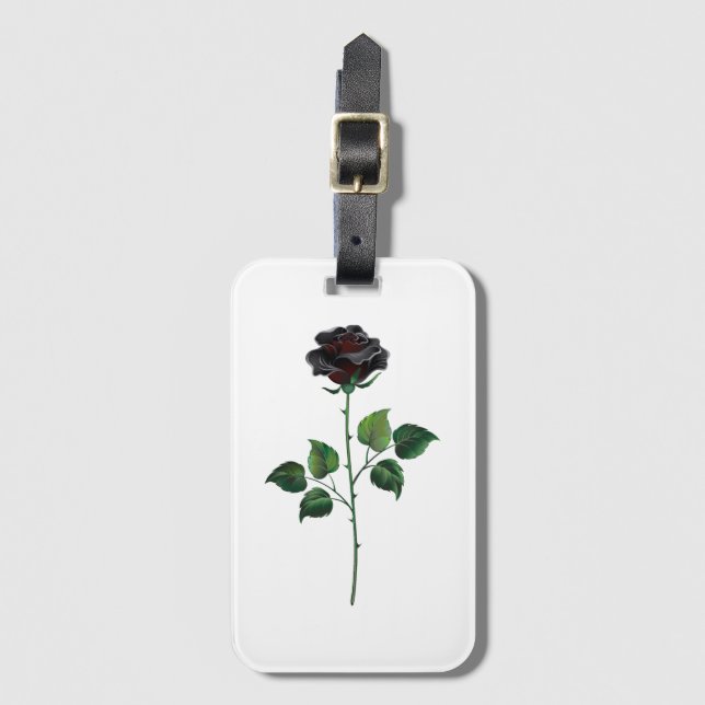 Blume der schwarzen Rose Gepäckanhänger (Vorderseite Vertikal)