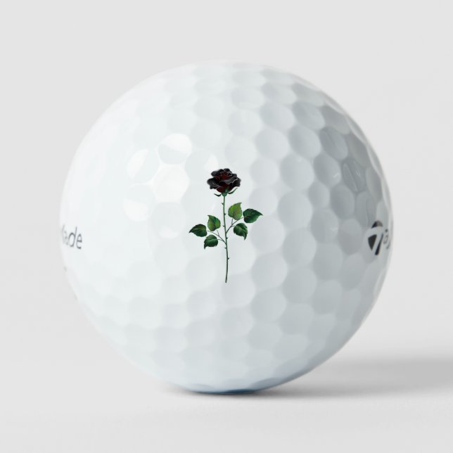 Blume der schwarzen Rose Golfball (Vorderseite)