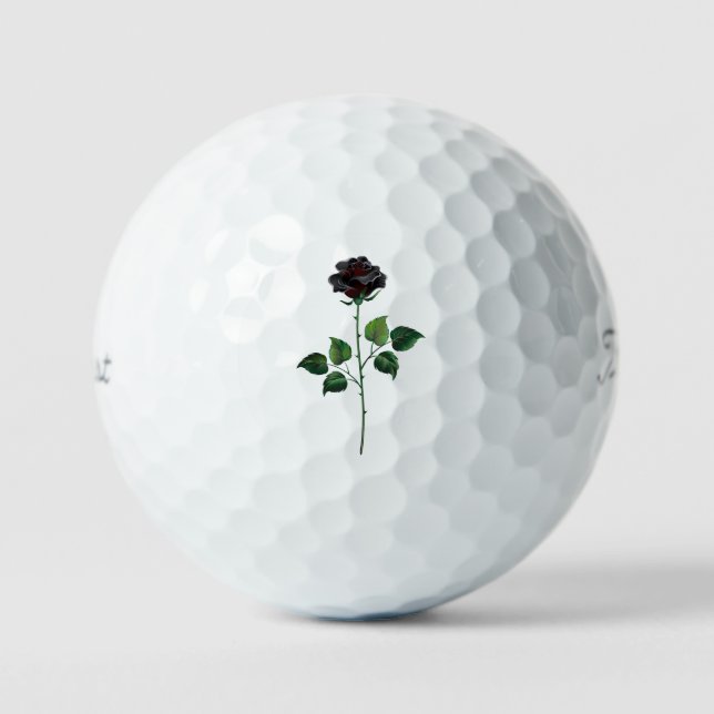 Blume der schwarzen Rose Golfball (Vorderseite)