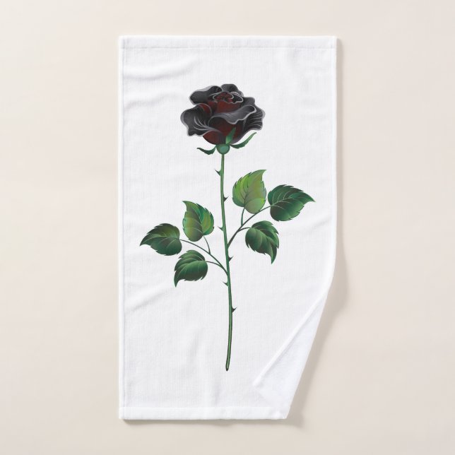 Blume der schwarzen Rose Handtuch (Handtuch)