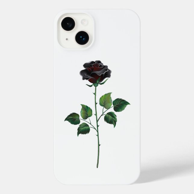Blume der schwarzen Rose iPhone Hülle (Rückseite)