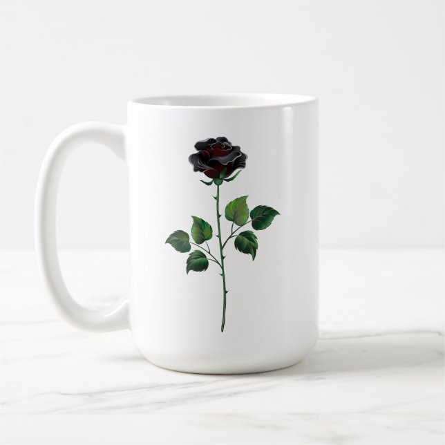 Blume der schwarzen Rose Kaffeetasse (Links)
