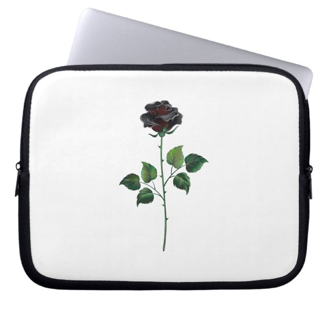 Blume der schwarzen Rose Laptopschutzhülle (Vorderseite)