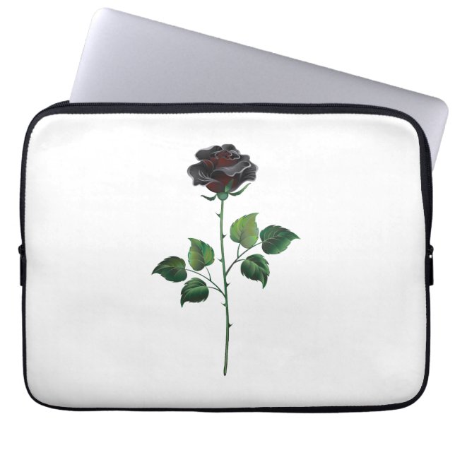 Blume der schwarzen Rose Laptopschutzhülle (Vorderseite)