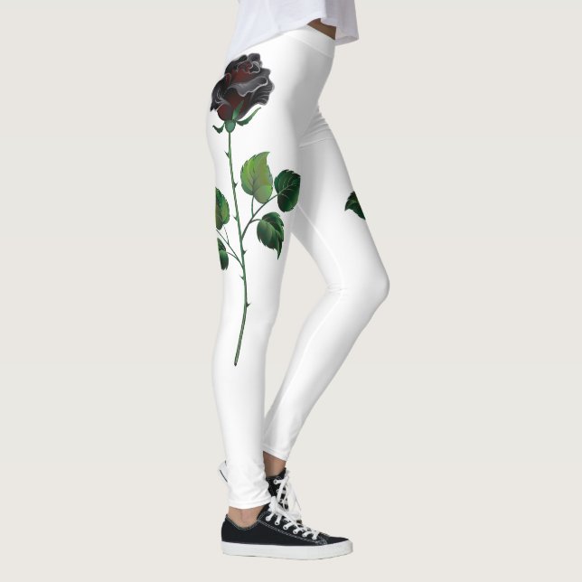Blume der schwarzen Rose Leggings (Rechts)