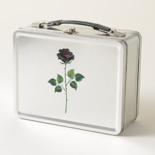 Blume der schwarzen Rose Metall Brotdose