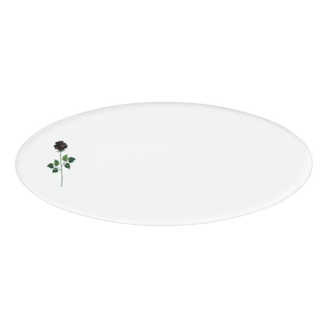Blume der schwarzen Rose Namenschild (Vorderseite)