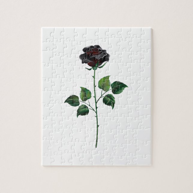 Blume der schwarzen Rose Puzzle (Vertikal)