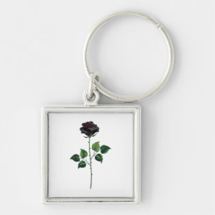 Blume der schwarzen Rose Schlüsselanhänger