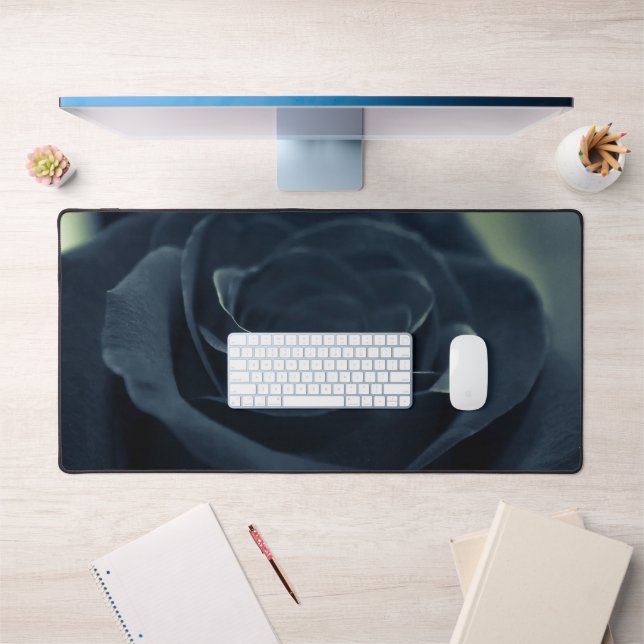 Blume der schwarzen Rose Schreibtischunterlage (Büro 1)