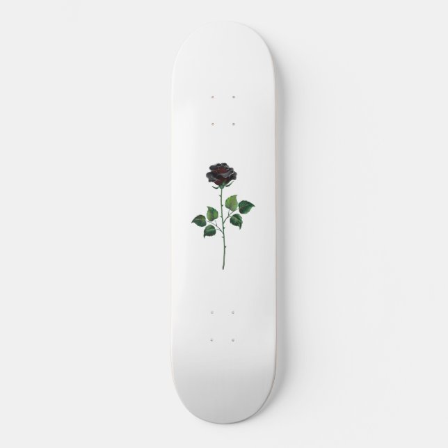 Blume der schwarzen Rose Skateboard (Vorderseite)