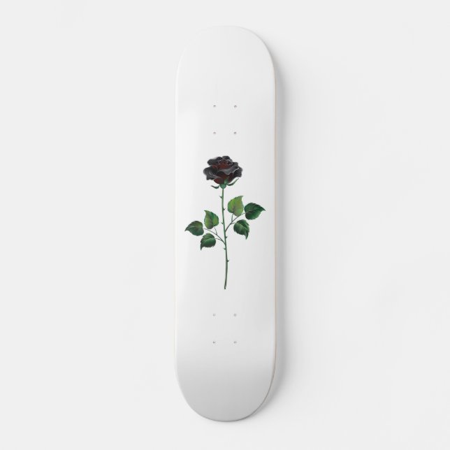 Blume der schwarzen Rose Skateboard (Vorderseite)