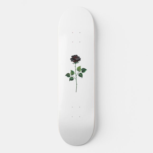 Blume der schwarzen Rose Skateboard (Vorderseite)