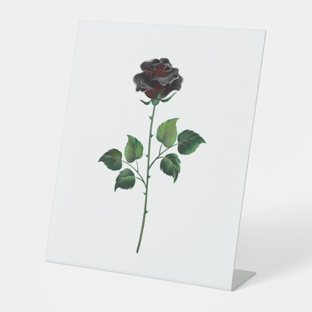 Blume der schwarzen Rose Sockelschild (Vorderseite)