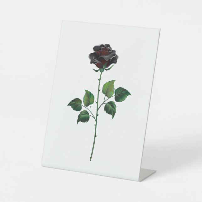 Blume der schwarzen Rose Sockelschild (Vorderseite)