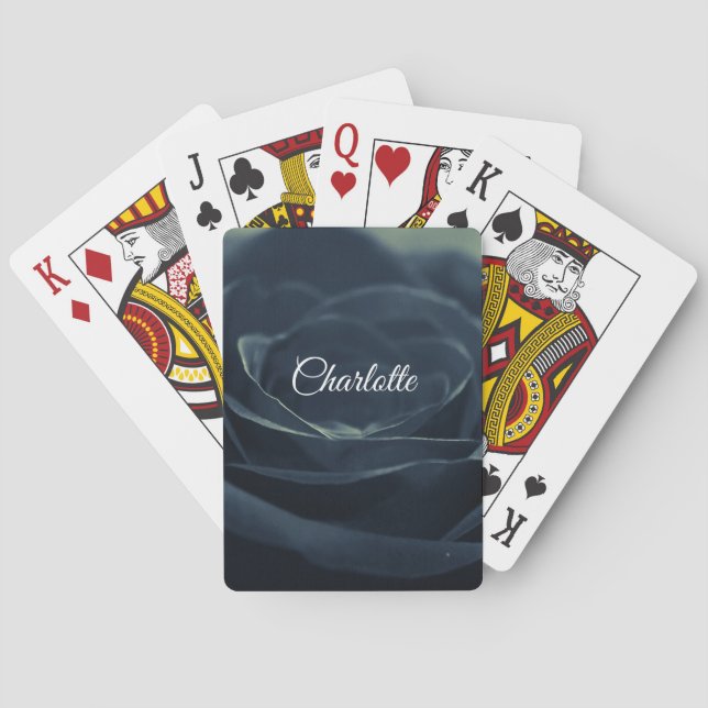 Blume der schwarzen Rose Spielkarten (Rückseite)