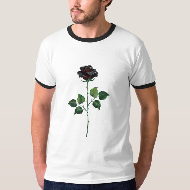 Blume der schwarzen Rose T-Shirt (Vorderseite)
