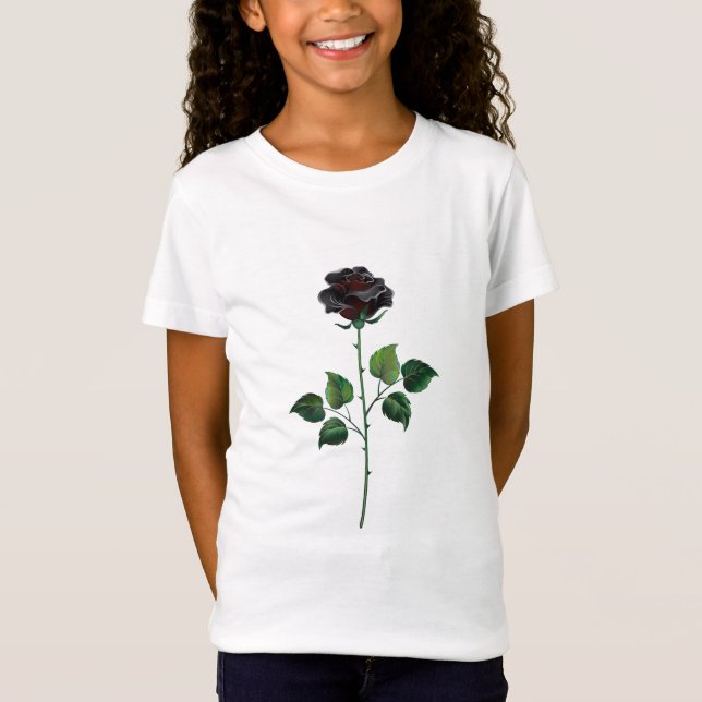 Blume der schwarzen Rose T-Shirt (Vorderseite)