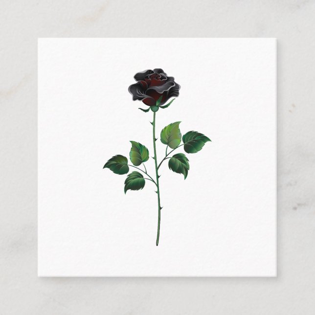 Blume der schwarzen Rose Telefonnummerkarte (Vorderseite)