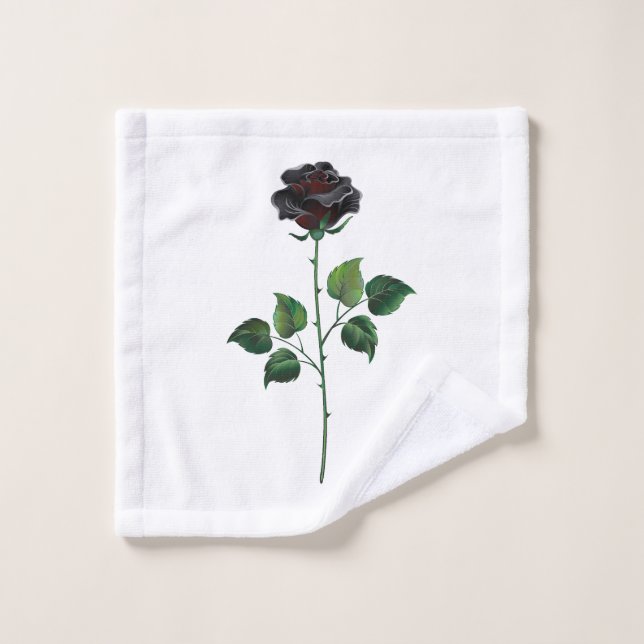 Blume der schwarzen Rose Waschlappen (Waschlappen)