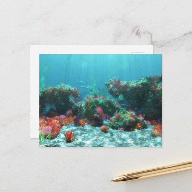Blume der Seepostkarte Postkarte (Vorderseite/Rückseite Beispiel)