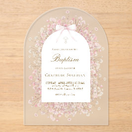 Blume der Taufe Acryleinladungen