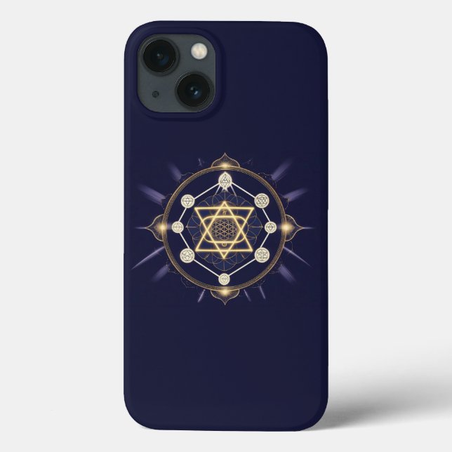 Blume der Unendlichkeit — Heilige Geometrie Himmel Case-Mate iPhone Hülle (Rückseite)