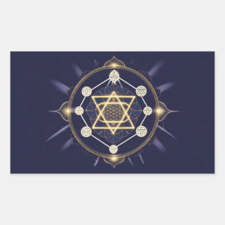 Blume der Unendlichkeit — Heilige Geometrie Himmel Rechteckiger Aufkleber
