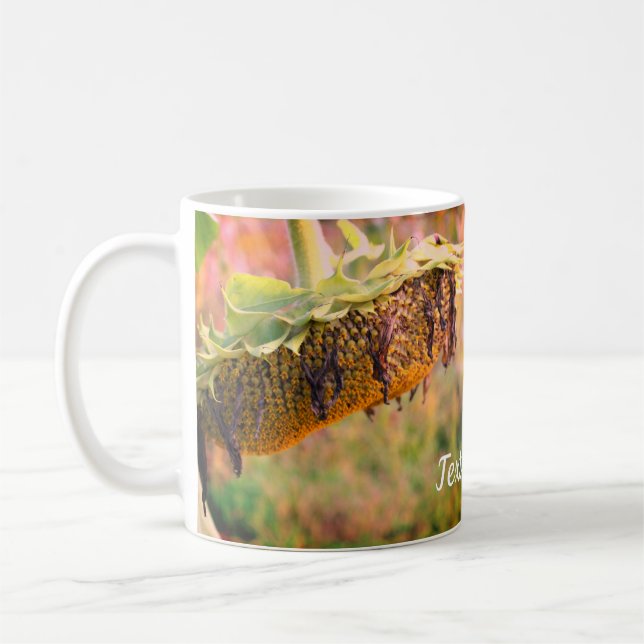 Blume der verblichenen Sonnenblumen Personalisiert Kaffeetasse (Links)