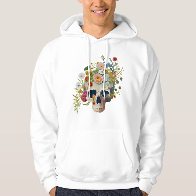 Blume der Vintagen Anatomie des Schädels Arzt Hoodie (Vorderseite)