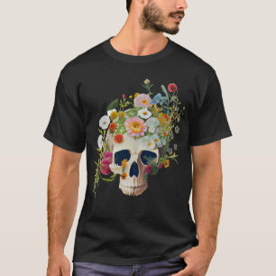 Blume der Vintagen Anatomie des Schädels Arzt T-Shirt