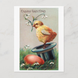 Blume der Vintagen Osterküken Postkarte