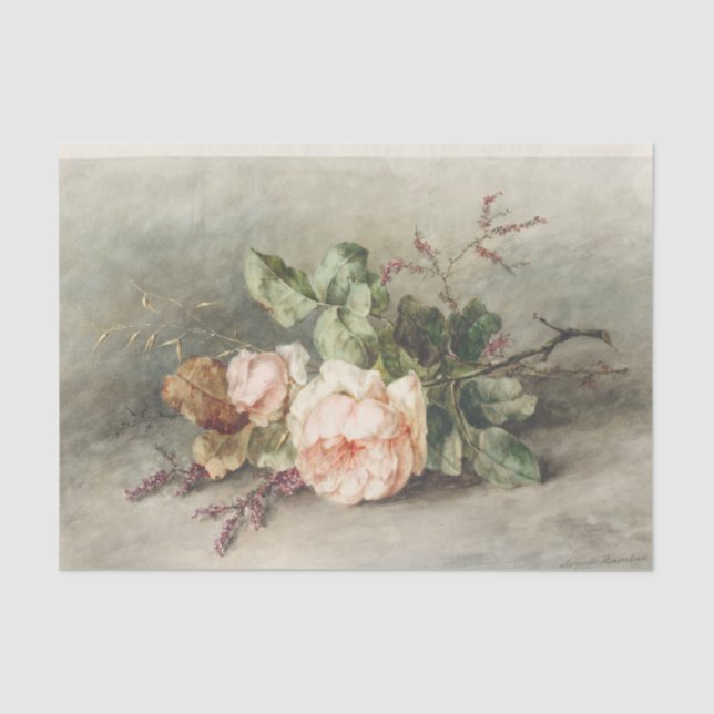 Blume der Vintagen Rose Blume noch Rose Seidenpapier (Vorderseite)