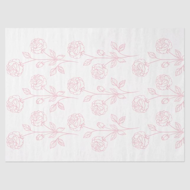 Blume der Vintagen Rose Zeichne rosa Decoupage Seidenpapier (Vorderseite)