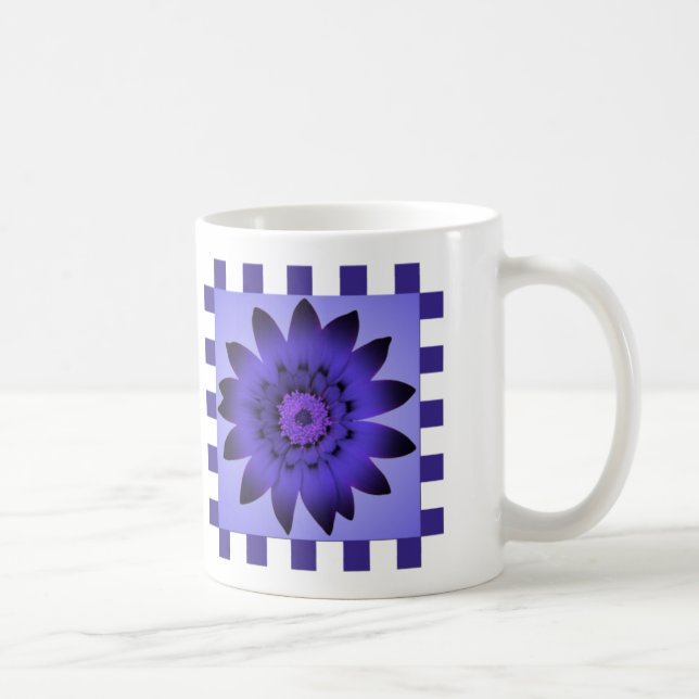 Blume der Violette Daisy, Muster Streifen - Tasse (Rechts)