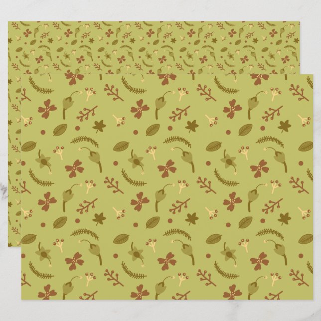 Blume der Volkskunst grün (Vorne/Hinten)