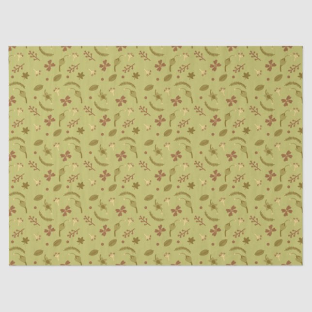 Blume der Volkskunst in Grün Seidenpapier (Vorderseite)