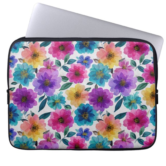 Blume der Wasserfarben Blüten Blüte Laptopschutzhülle (Vorderseite)