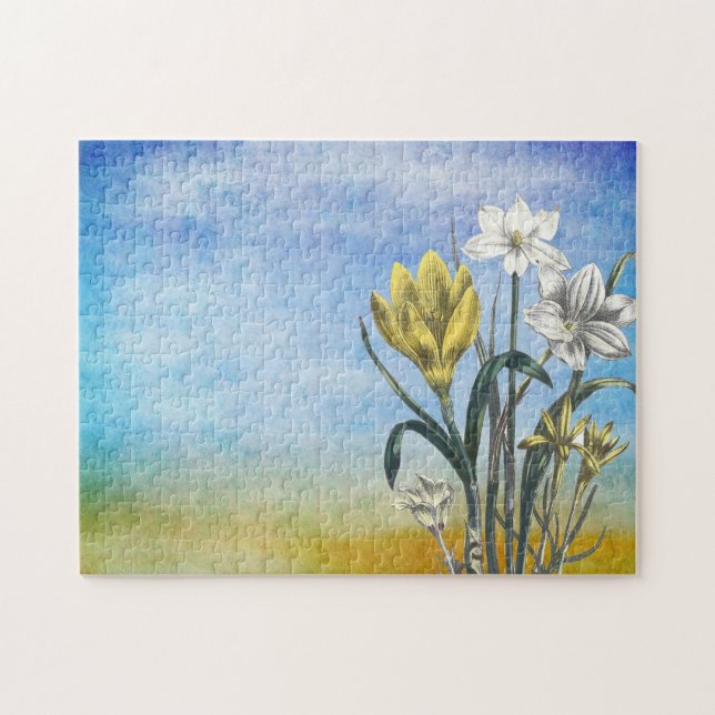 Blume der Wasserfarben Puzzle (Horizontal)