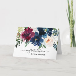 Blume der Watercolor Burgund der Marine - Gratulat Karte