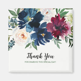 Blume der Watercolor Burgundy Navy Vielen Dank Magnet