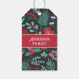 Blume der Weihnachtsfamilien Geschenkanhänger