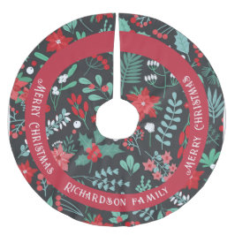 Blume der Weihnachtsfamilien Polyester Weihnachtsbaumdecke