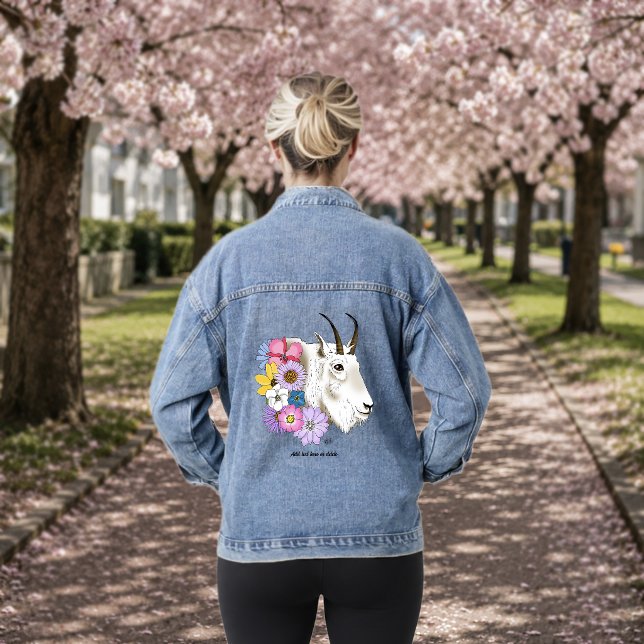 Blume der weißen Bergziege Jeansjacke (Von Creator hochgeladen)