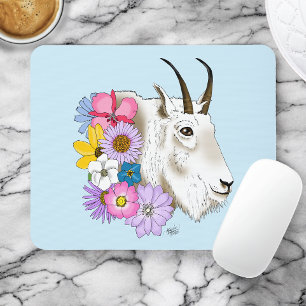 Blume der weißen Bergziege Mousepad