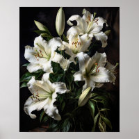 Blume der Weißen Lilie Art Print Poster