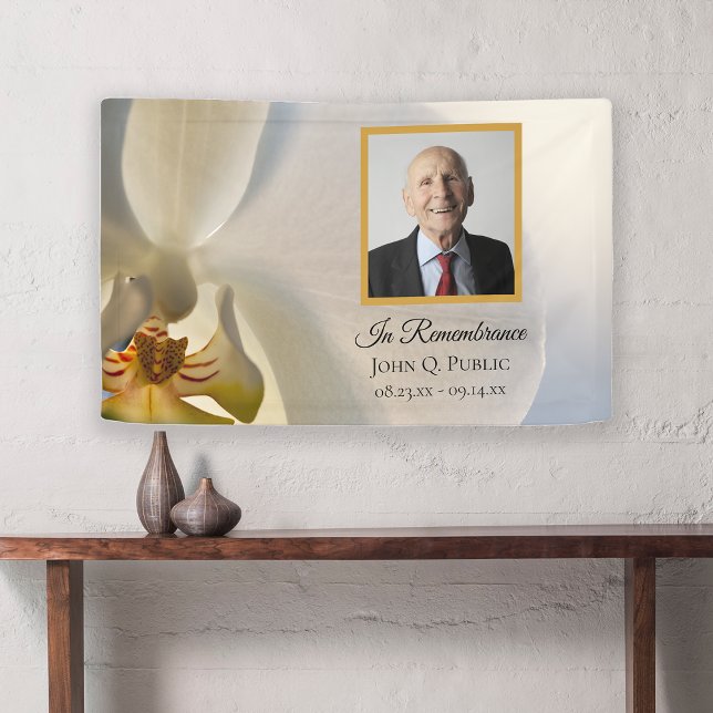 Blume der Weißen Orchidee - Beerdigung des Lebens Banner (Von Creator hochgeladen)