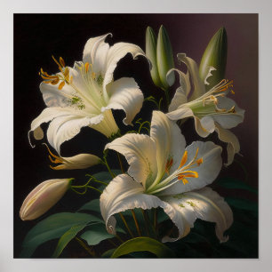 Blume der Weißen Osterlilie Art Print Poster