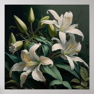 Blume der Weißen Osterlilie Art Print Poster