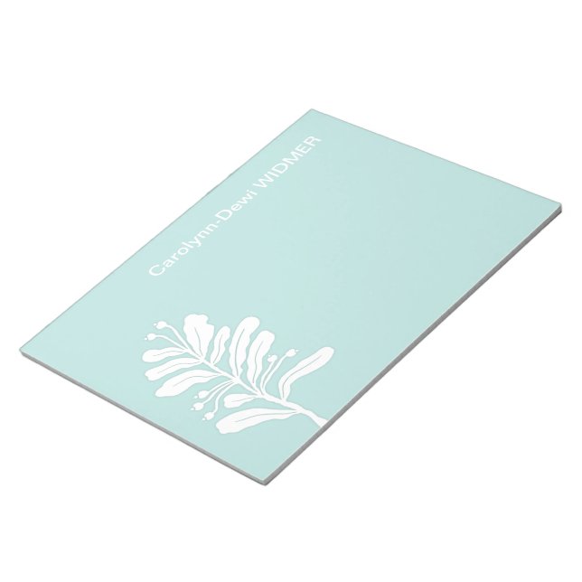 Blume der weißen Pflanze Minimal botanische Illust Notizblock (angewinkelt)